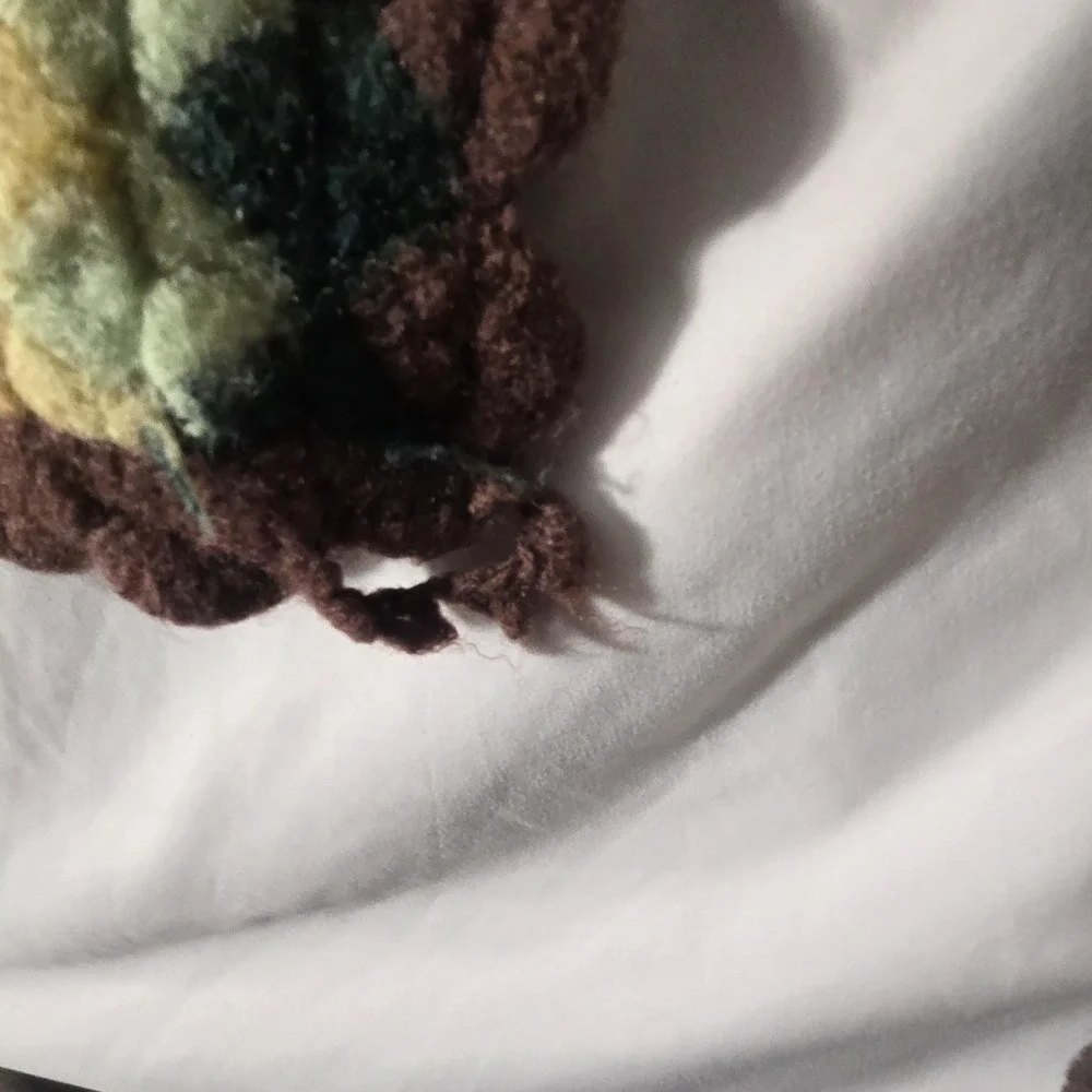 Vintage MCM Handmade Afghan Blanket Throw Crochet Multi Color 48x34 70's‎